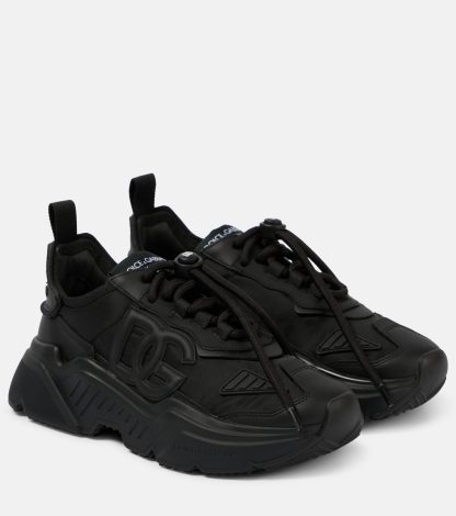 buy designer Dolce & Gabbana Daymaster suede-trimmed sneakers in black