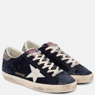 buy designer Golden Goose Super-Star suede sneakers in blue