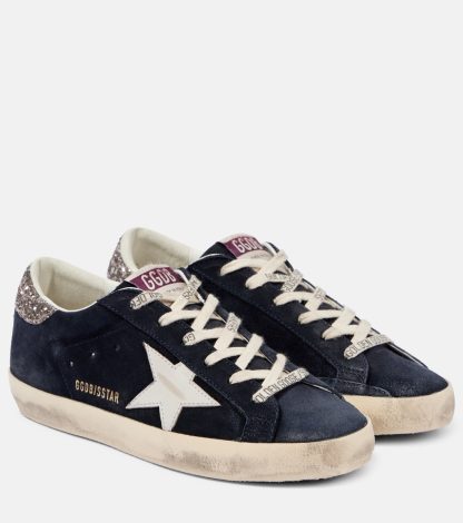 buy designer Golden Goose Super-Star suede sneakers in blue