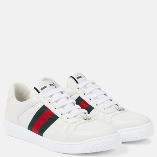 buy designer Gucci Screener leather sneakers in white