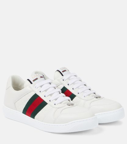 buy designer Gucci Screener leather sneakers in white