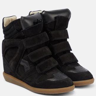 buy designer Isabel Marant Bekett suede sneakers in black