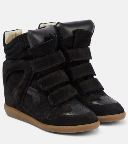 buy designer Isabel Marant Bekett suede sneakers in black