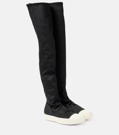 buy designer Rick Owens Denim over-the-knee sneakers in black