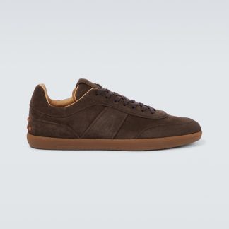 buy designer Tods Logo suede sneakers in brown