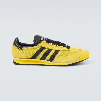 buy luxury Adidas x Wales Bonner SL76 leather-trimmed sneakers in yellow