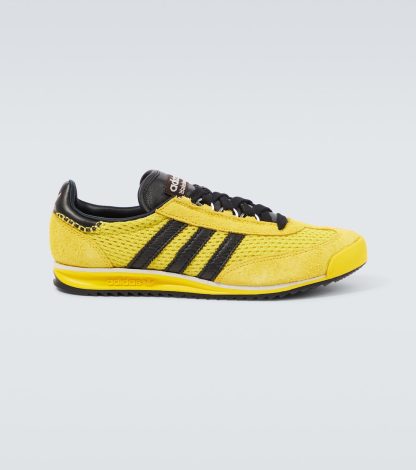 buy luxury Adidas x Wales Bonner SL76 leather-trimmed sneakers in yellow