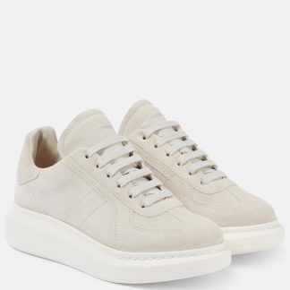 buy luxury Alexander McQueen Oversized leather sneakers in neutrals