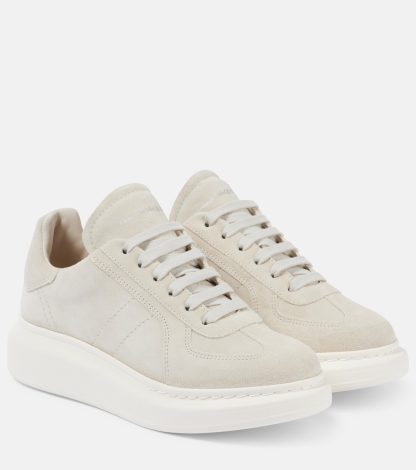 buy luxury Alexander McQueen Oversized leather sneakers in neutrals