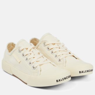 buy luxury Balenciaga Paris low-top canvas sneakers in white