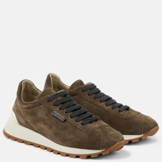 buy luxury Brunello Cucinelli Suede sneakers in brown