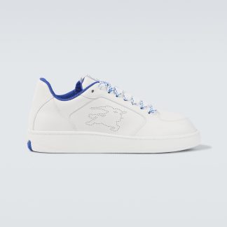 buy luxury Burberry EKD leather sneakers in white