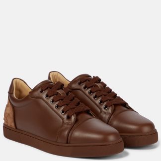 buy luxury Christian Louboutin Fun Vieira leather sneakers in brown