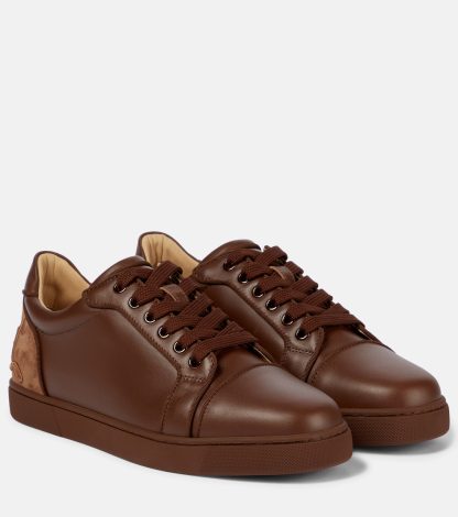 buy luxury Christian Louboutin Fun Vieira leather sneakers in brown