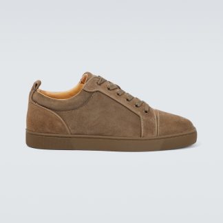 buy luxury Christian Louboutin Louis Junior suede low-top sneakers in brown