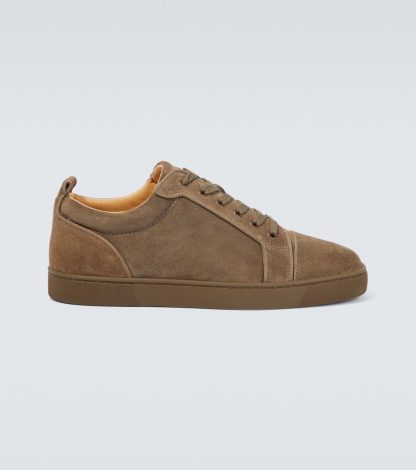 buy luxury Christian Louboutin Louis Junior suede low-top sneakers in brown