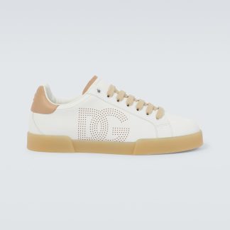 buy luxury Dolce & Gabbana DG leather sneakers in white