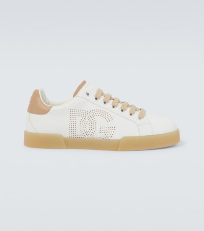 buy luxury Dolce & Gabbana DG leather sneakers in white