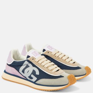 buy luxury Dolce & Gabbana Logo suede sneakers in blue