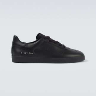 buy luxury Givenchy Town leather sneakers in black