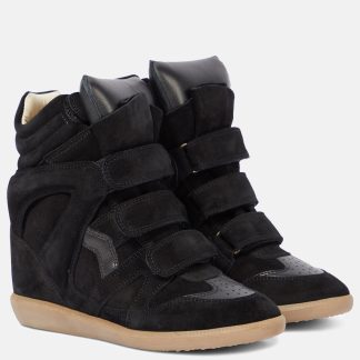 buy luxury Isabel Marant Bekett leather and suede sneakers in black