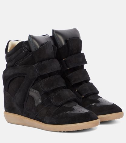 buy luxury Isabel Marant Bekett leather and suede sneakers in black