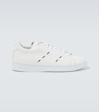 buy luxury Kiton Leather sneakers in white