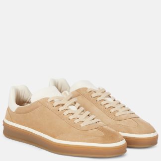 buy luxury Loro Piana Tennis Walk suede sneakers in beige