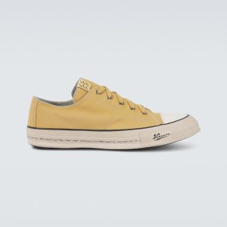 buy luxury Visvim Skagway L.T. canvas sneakers in yellow