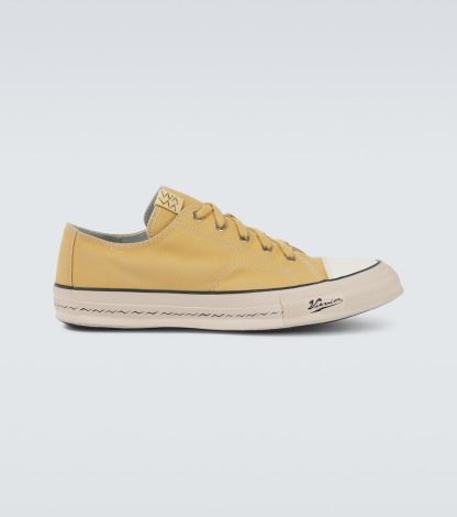 buy luxury Visvim Skagway L.T. canvas sneakers in yellow