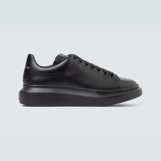 cheap designer Alexander McQueen Oversized leather sneakers in black