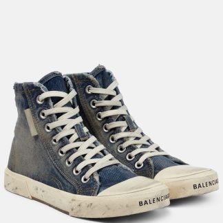 cheap designer Balenciaga Denim high-top sneakers in blue