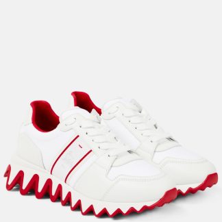 cheap designer Christian Louboutin Nastroshark Donna leather and canvas sneakers in white