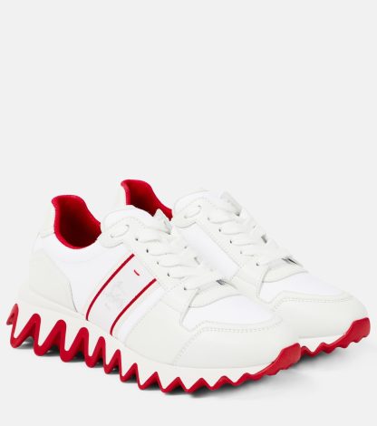 cheap designer Christian Louboutin Nastroshark Donna leather and canvas sneakers in white