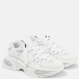 cheap designer Dolce & Gabbana Airmaster suede-trimmed sneakers in white