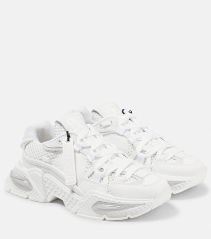 cheap designer Dolce & Gabbana Airmaster suede-trimmed sneakers in white