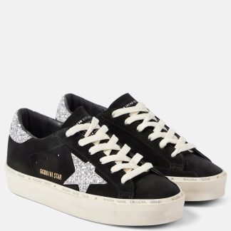 cheap designer Golden Goose Hi Star glitter suede sneakers in black