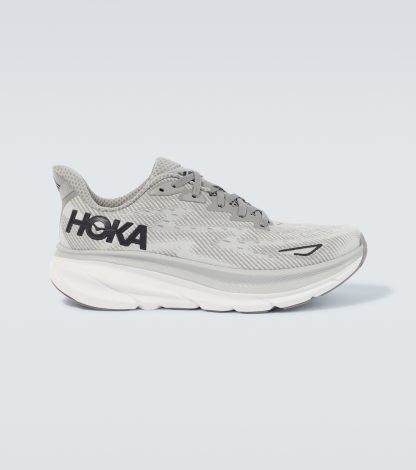 cheap designer Hoka One One Clifton 9 running shoes in grey