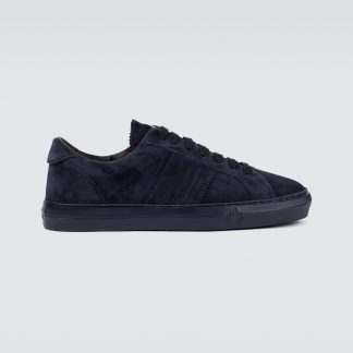 cheap designer Moncler New Monaco suede sneakers in blue