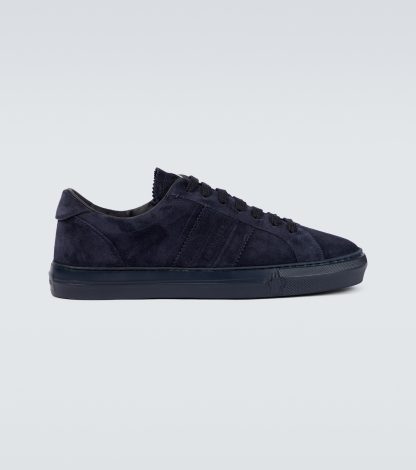 cheap designer Moncler New Monaco suede sneakers in blue