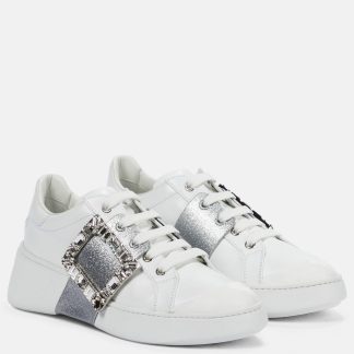 cheap designer Roger Vivier Viv' Skate leather sneakers in white