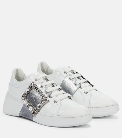 cheap designer Roger Vivier Viv' Skate leather sneakers in white