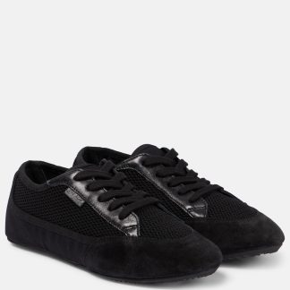 cheap designer The Row Owen City leather-trimmed sneakers in black