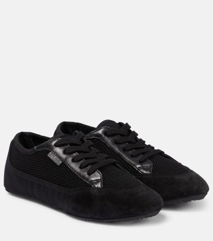 cheap designer The Row Owen City leather-trimmed sneakers in black