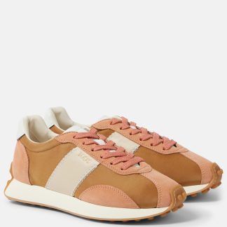 cheap designer Tods T Vintage suede and technical sneakers in multicoloured