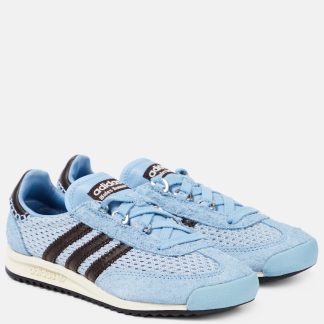 cheap luxury Adidas x Wales Bonner SL76 leather-trimmed sneakers in blue