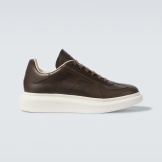 cheap luxury Alexander McQueen Oversized leather sneakers in grey