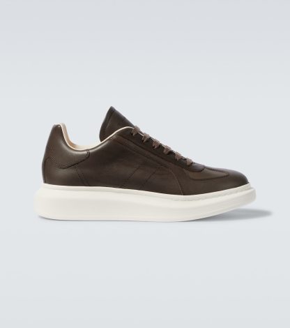 cheap luxury Alexander McQueen Oversized leather sneakers in grey