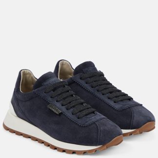 cheap luxury Brunello Cucinelli Suede sneakers in blue