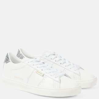 cheap luxury Golden Goose Matchstar glitter leather sneakers in white